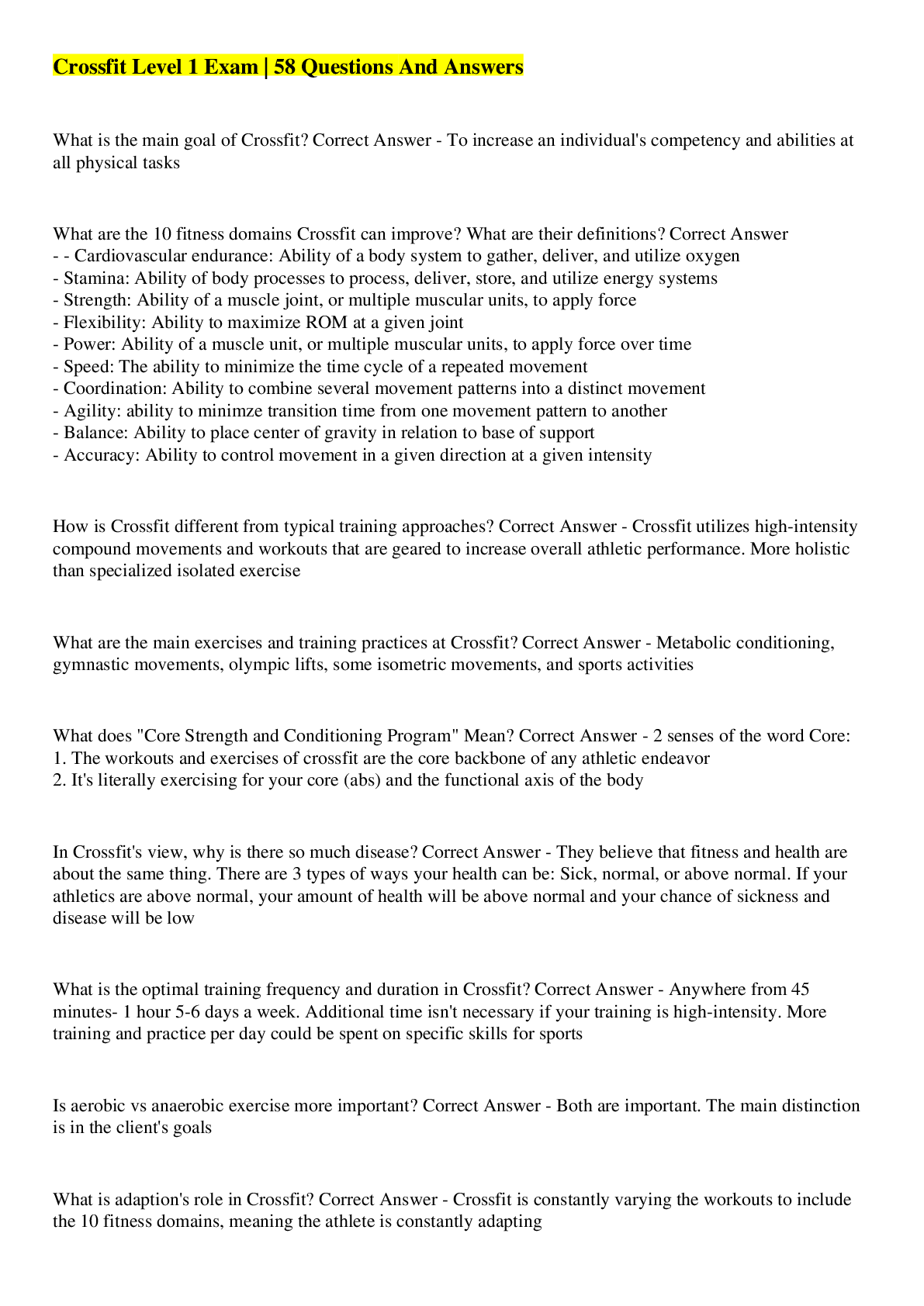 Crossfit level 1 certification